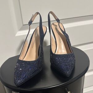 Lauren Lorraine Sparkling Midnight Slingback Heels